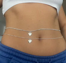 Silver heart belly chain