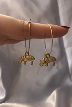 Elephant pendant hoops