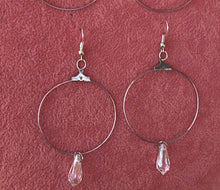 Crystal pendant hoops