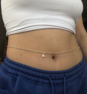 Cz pendant belly chain