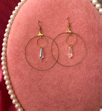 Crystal drop round earrings