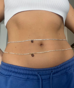 Black pendant belly chain