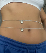 Silver heart belly chain