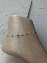 Silver gem cross anklet - Icegoldbyvee