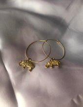 Elephant pendant hoops