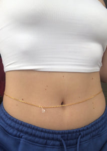 Crystal drop belly chain