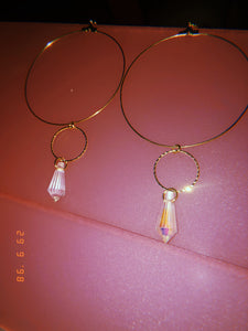 Rain drop double circle hoops - Icegoldbyvee