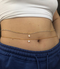 Cz pendant belly chain