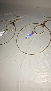 Crystal drop round earrings - Icegoldbyvee