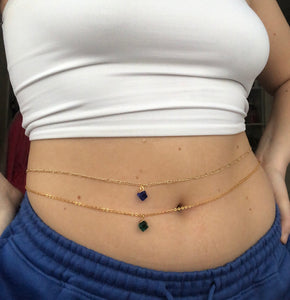 Cube pendant belly chain